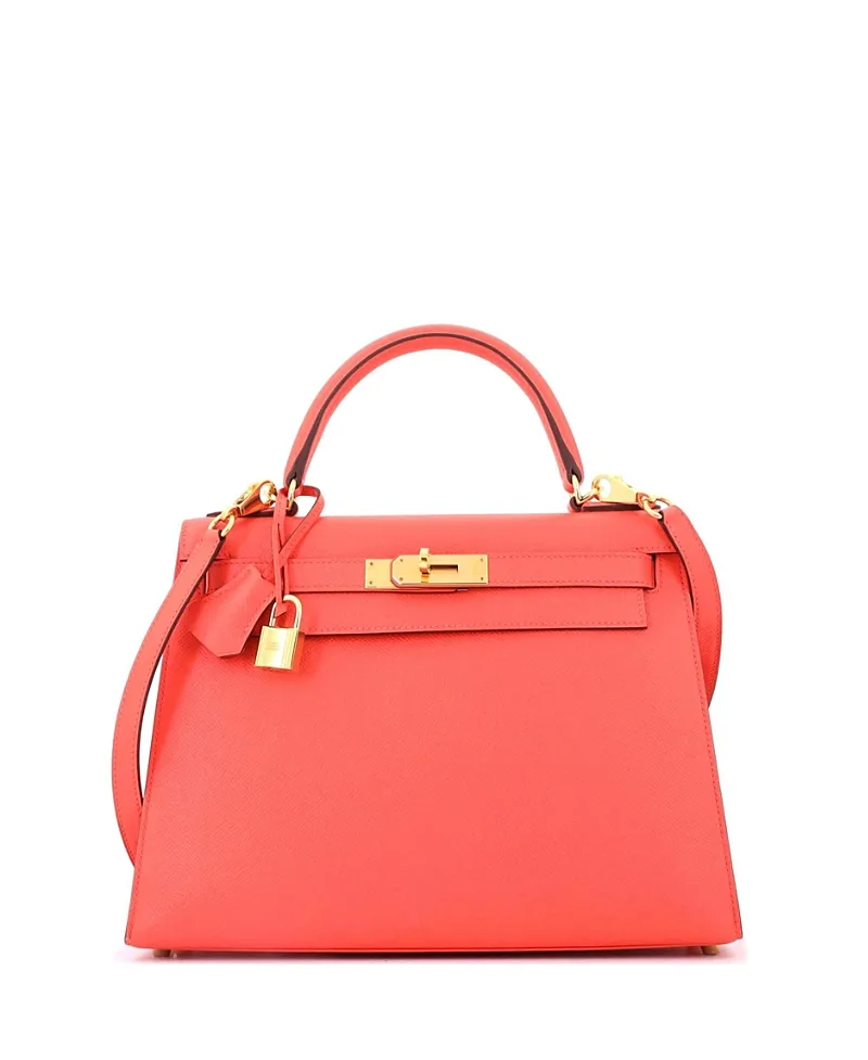Pre-Owned Kelly 28 Handbag Epsom with Gold Hardware