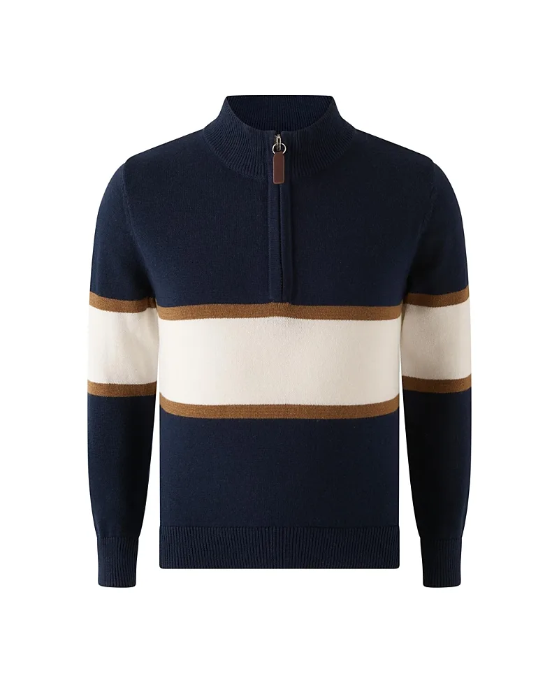Half-Zip Stripe Sweater by Rachel Riley