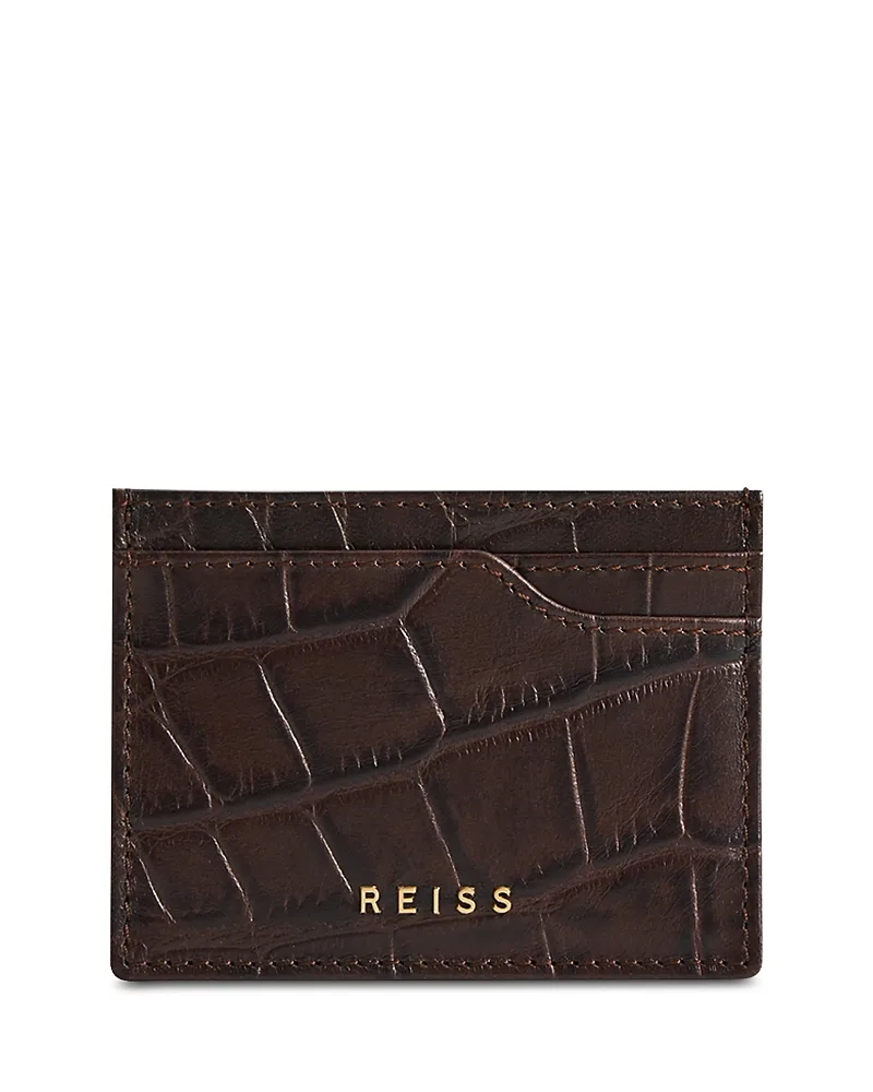 Cabot Croc Embossed Leather Card Case