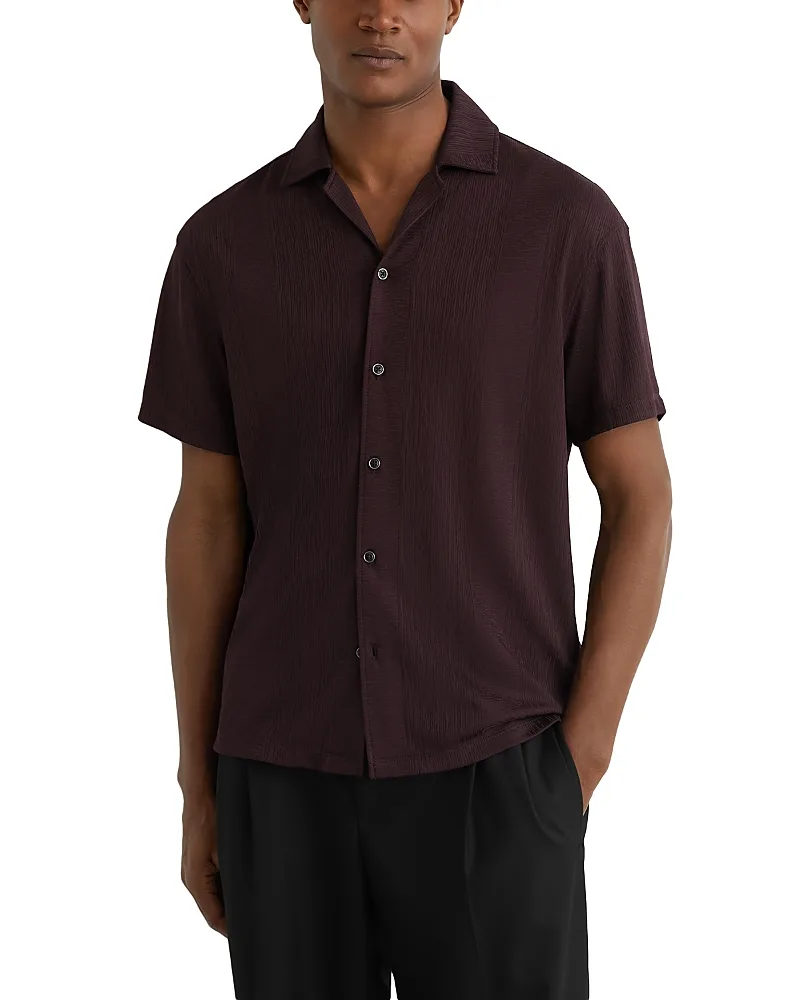 Ando Jacquard Knit Camp Shirt by Reiss