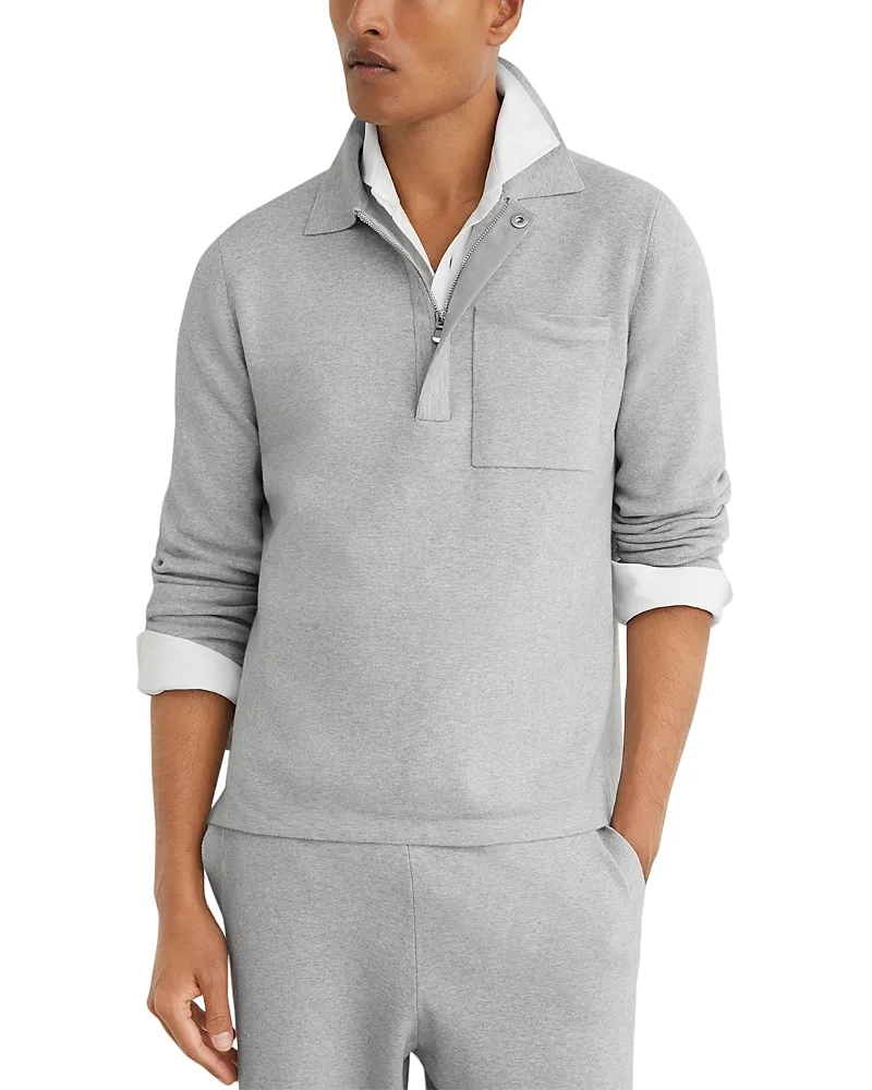 Gorbridge Half Zip Milano Knit Long Sleeve Polo by Reiss