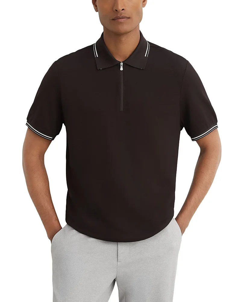 Vale Half Zip Polo by Reiss