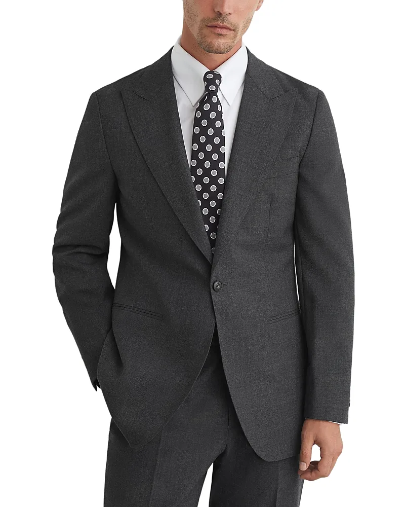 Bold Wool Single Button Peak Lapel Blazer by Reiss