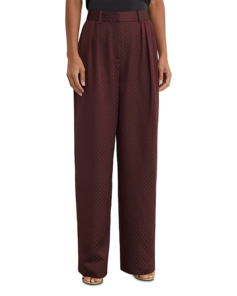 Tilly Jacquard Wide Leg Pants by Reiss