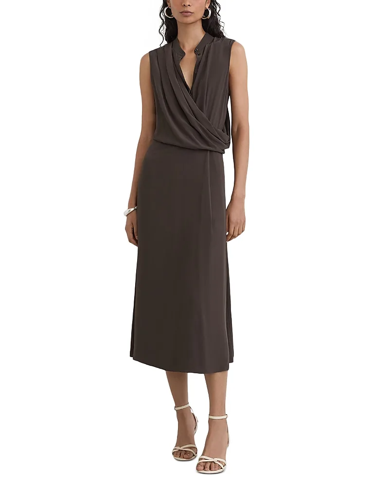 Gracie Draped Midi Dress by Reiss