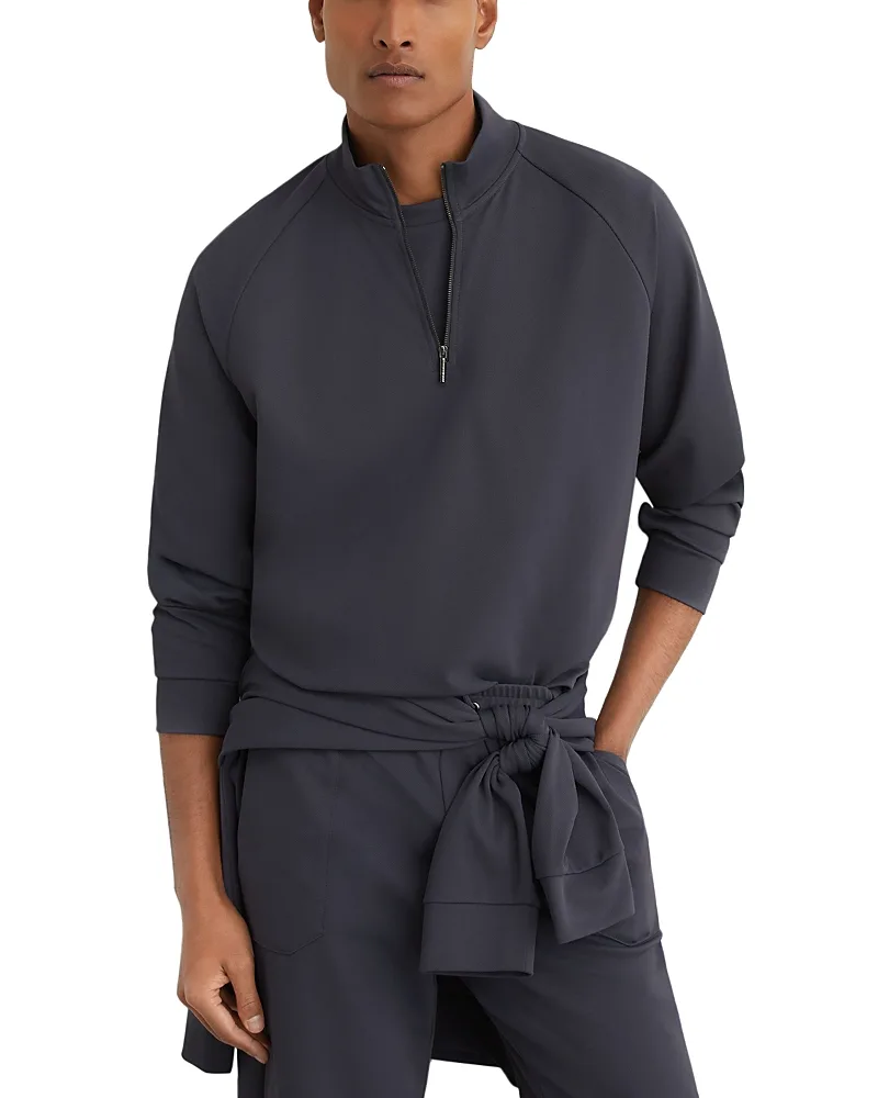Eytan Stretch Twill Half Zip Sweatshirt by Reiss
