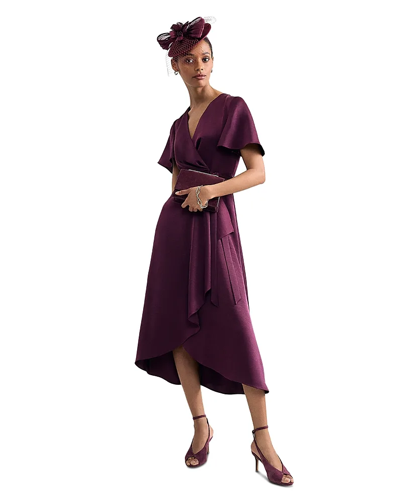 Julissa Satin Wrap Midi Dress by Phase Eight
