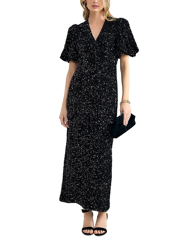 Elaina Sequin Maxi Dress by Phase Eight