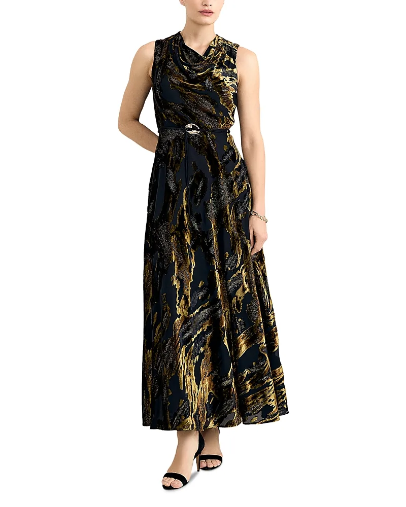Carrie Velvet Printed Burnout Maxi Dress by Phase Eight