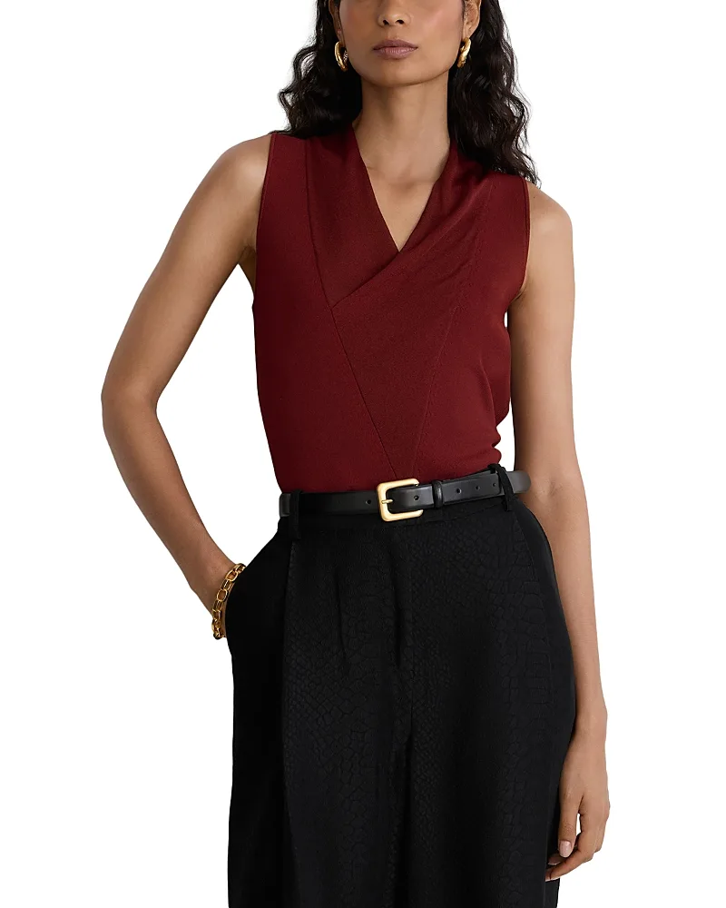 Effie Sleeveless Cowlneck Top by Reiss