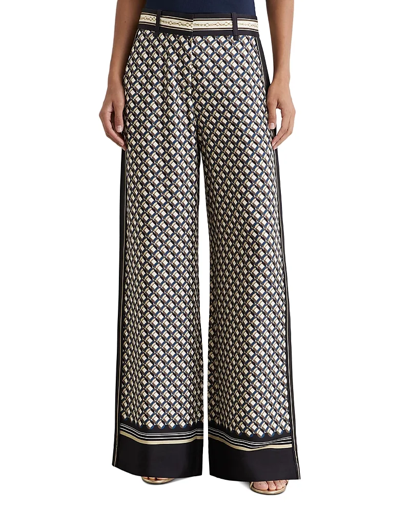 Carmine Printed Wide Leg Pants by Reiss