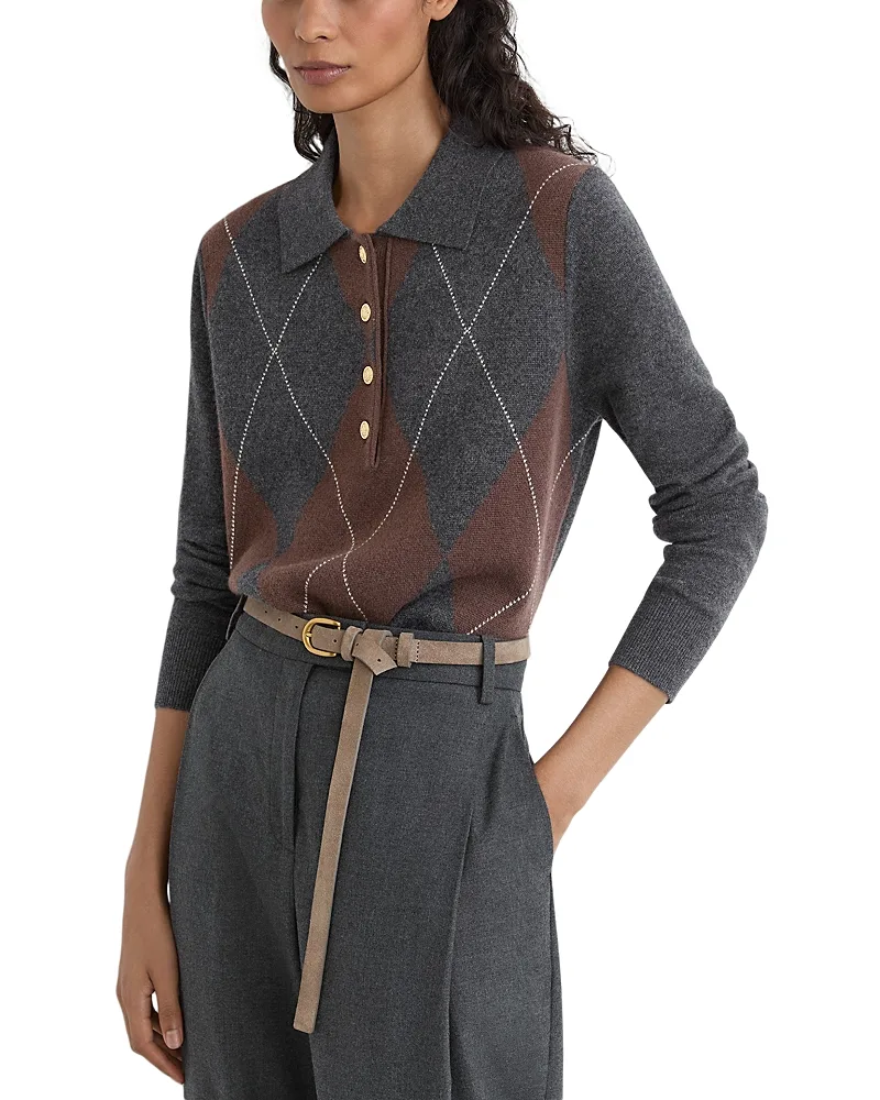 Avery Argyle Wool & Cashmere Sweater by Reiss