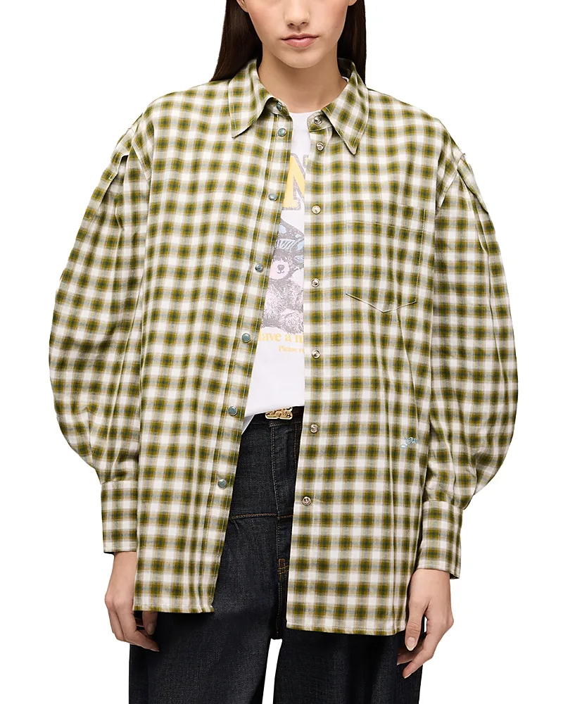 Check Flannel Shirt Jacket by GANNI