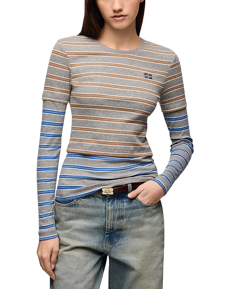 Layered Double Stripe Top by GANNI