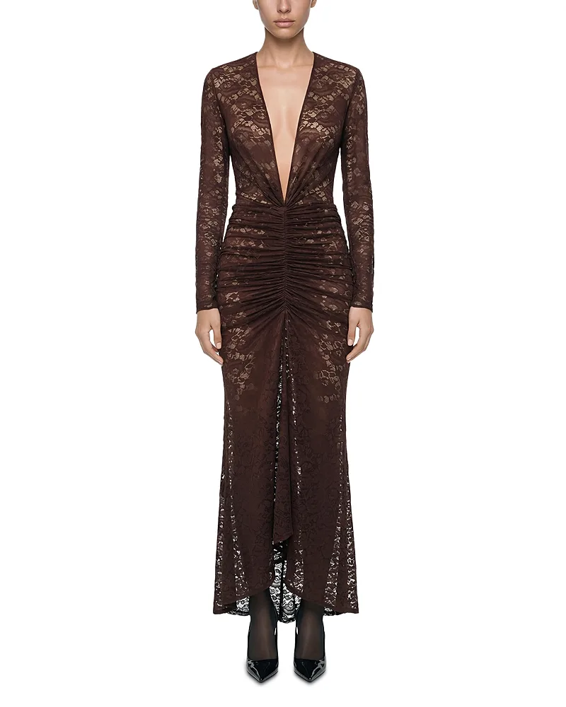 Nelli Lace Plunge Neck Dress by Ronny Kobo