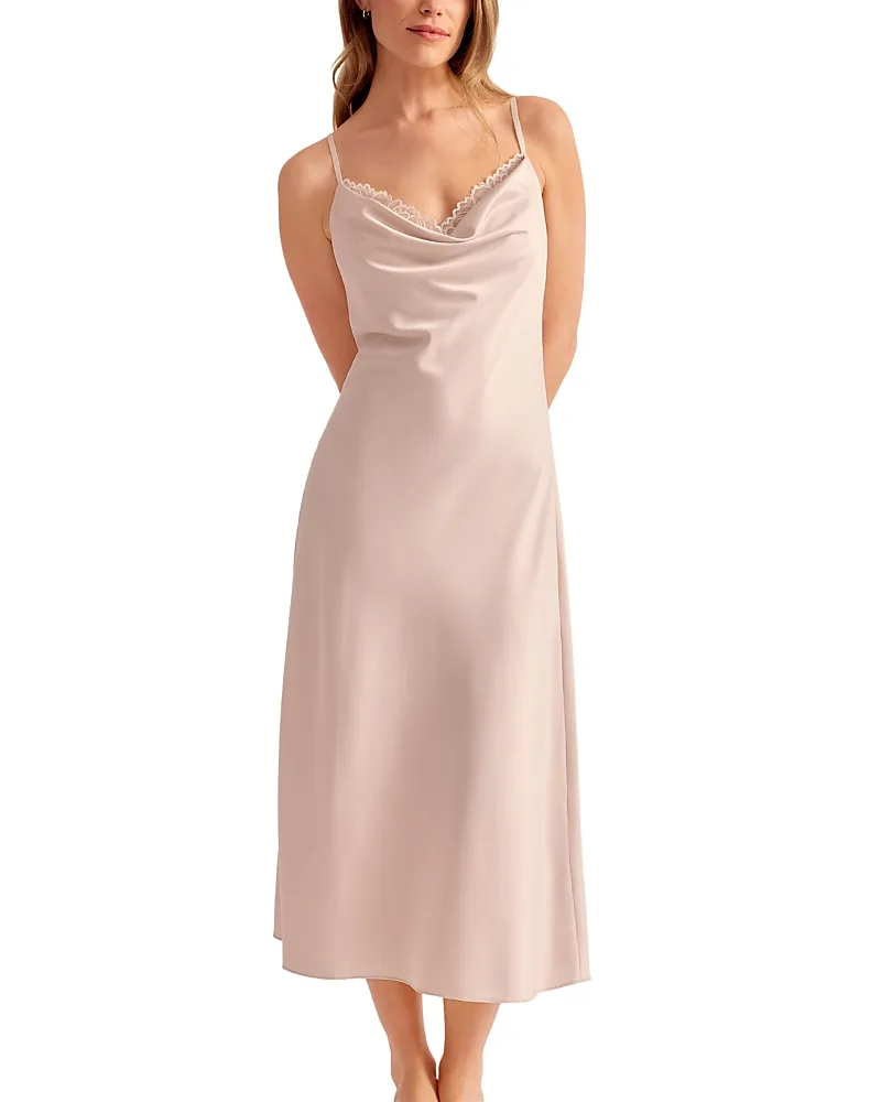 Mirage Lace Bra Cowl Neck Nightgown by Rya Collection