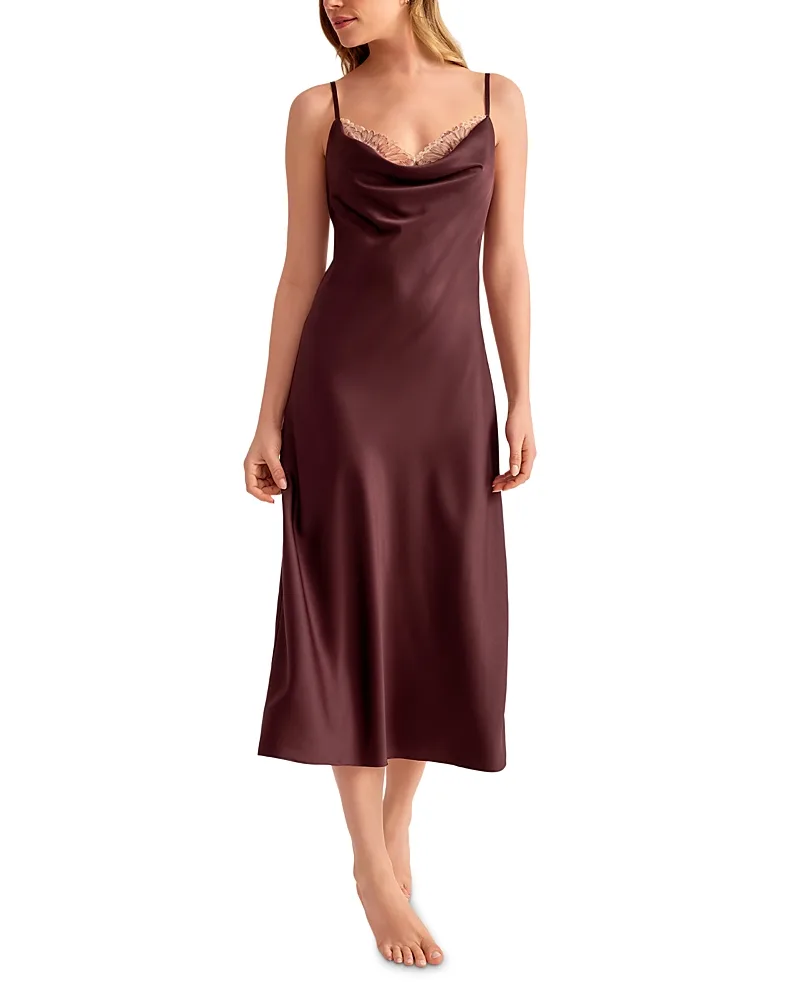 Mirage Lace Bra Cowl Neck Nightgown