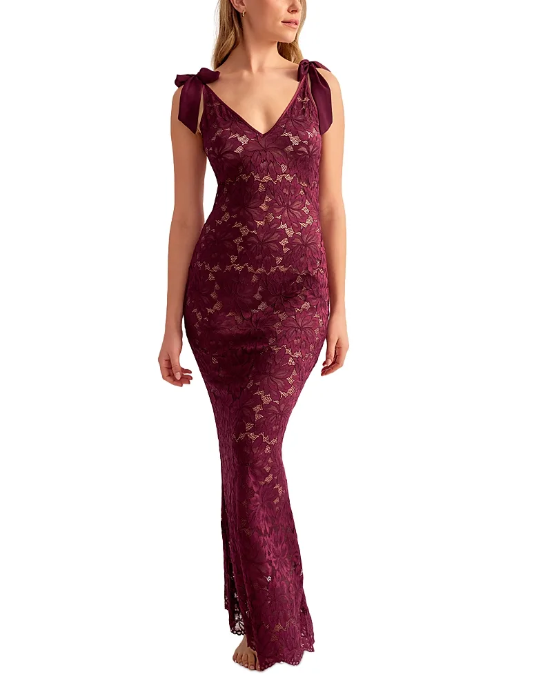 Amour Stretch Lace Floor Length Gown by Rya Collection