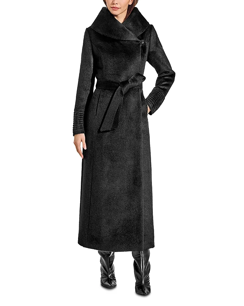 Boucle Alpaca Long Hooded Coat by Sentaler