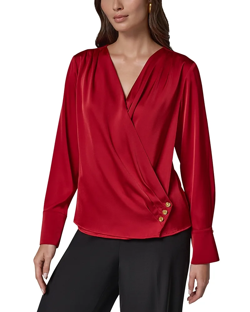 Faux Wrap Long Sleeve Top by Donna Karan New York