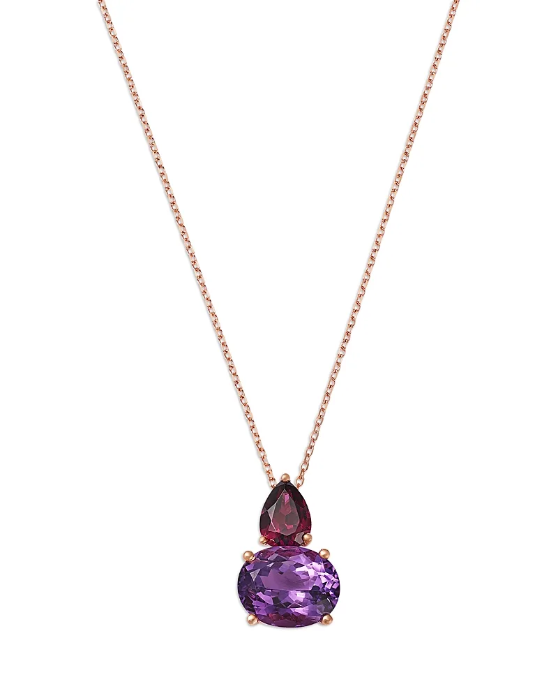 Amethyst Duo Pendant Necklace in 14K Rose Gold, 18" by Bloomingdales Fine Collection