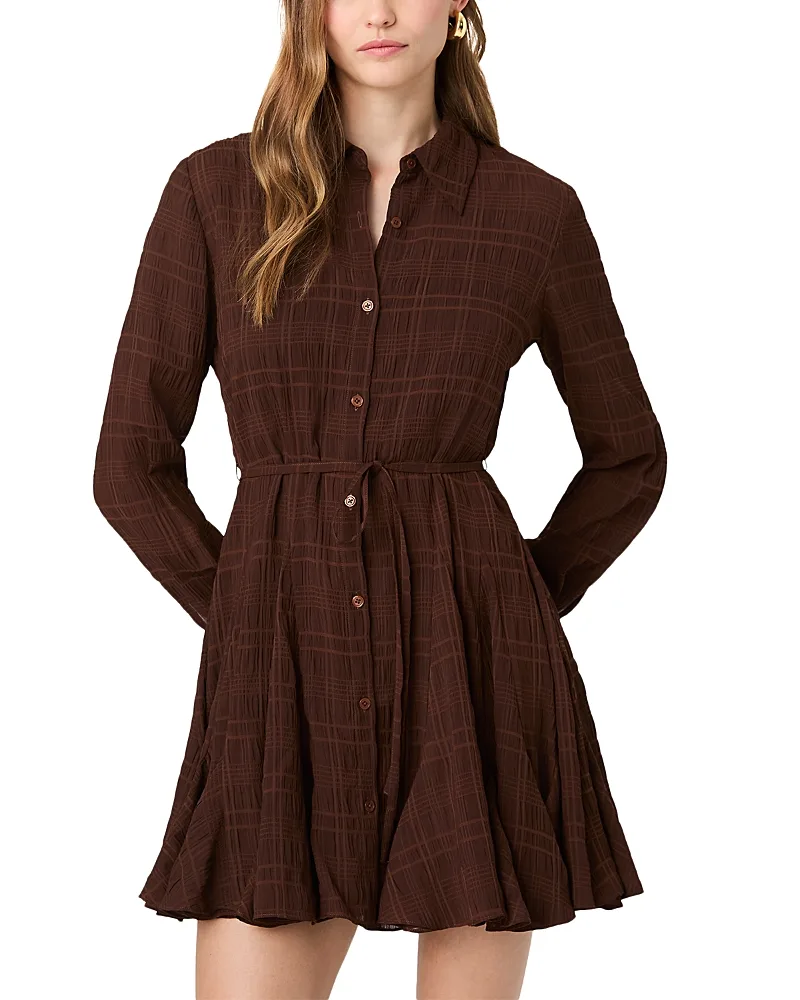 Chiffon Textured Tie Waist Dress by French Connection