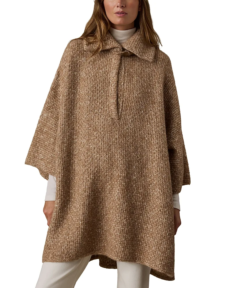 Apres Cotton & Alpaca Poncho Sweater by Faherty
