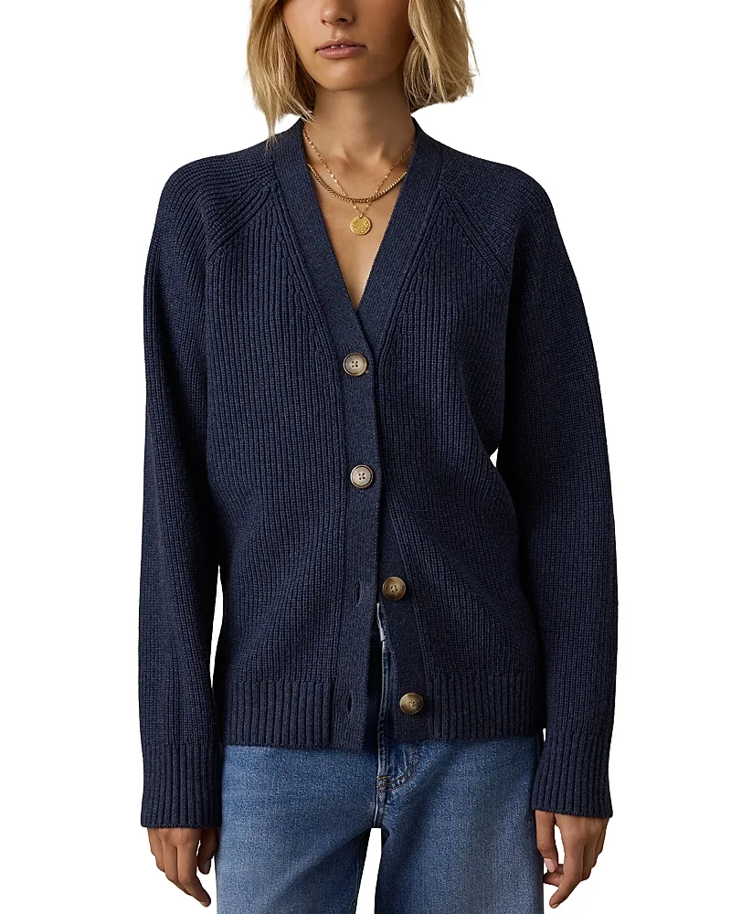Northshore Cotton & Wool V Neck Cardigan by Faherty