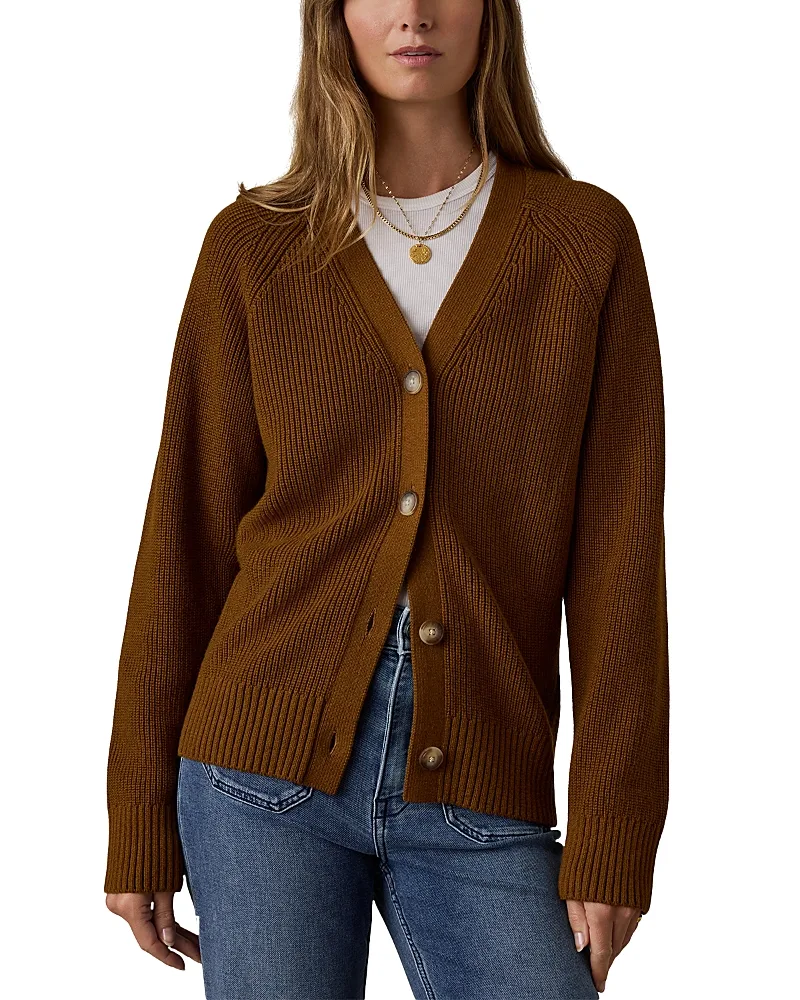 Northshore Cotton & Wool V Neck Cardigan