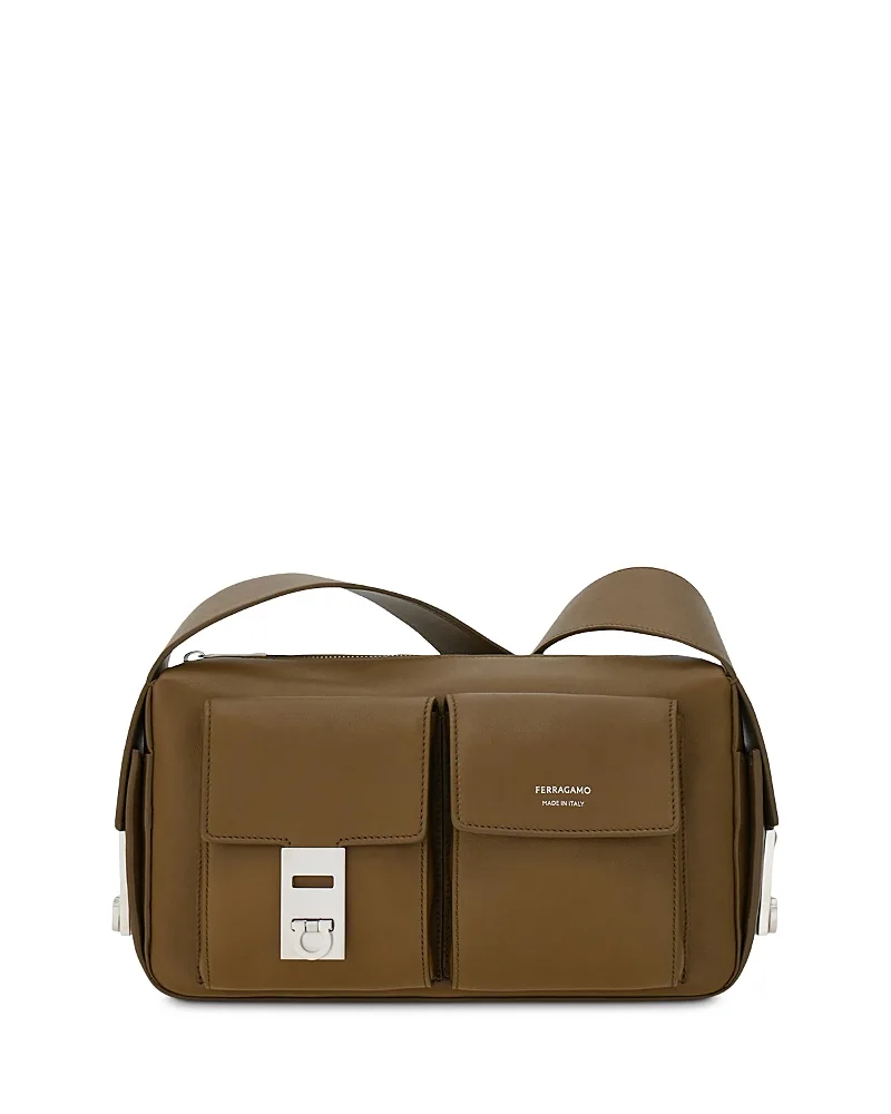 Hug Utility Leather Crossbody by Ferragamo