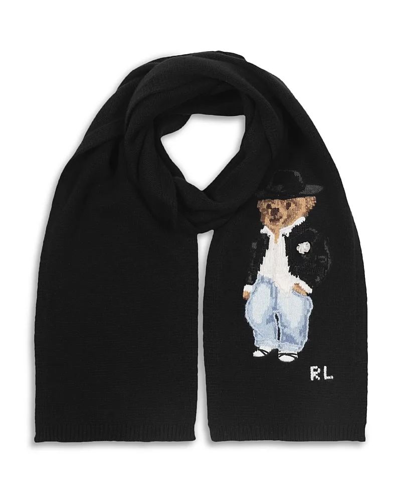 Holiday Bear Intarsia Wool Blend Knit Scarf by Polo Ralph Lauren