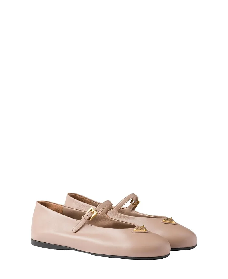 Nappa Leather Ballerinas by Prada