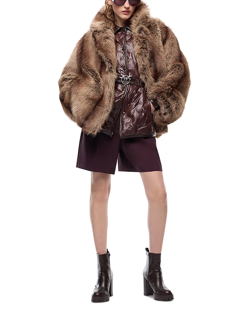 Caladenia Faux Fur Caban Coat by Pinko
