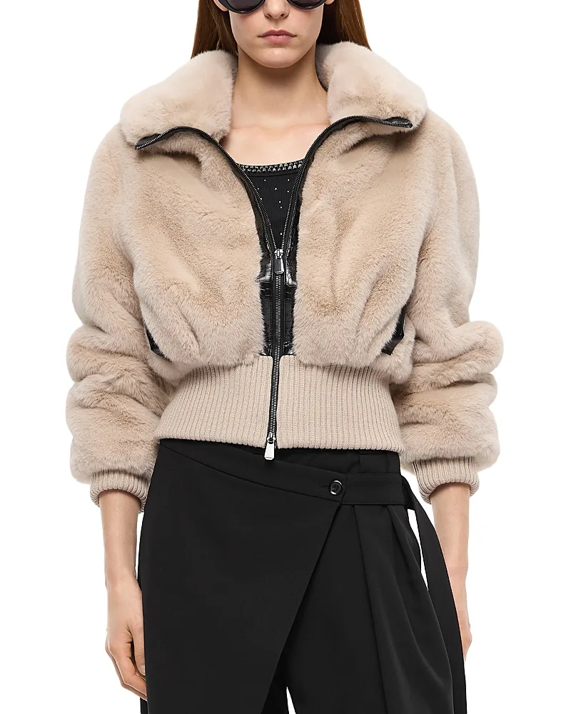 Bagels Faux Fur Bomber Jacket by Pinko