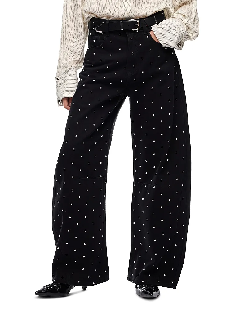 Emma Egg Studded Barrel Jeans by Pinko