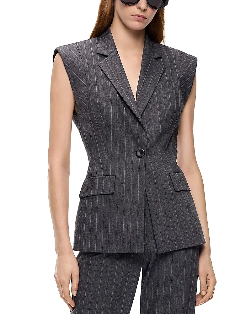 Genista Yarn Dyed Sleeveless Blazer by Pinko