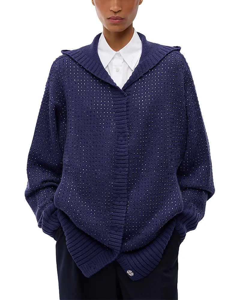 Seicento Embellished Hooded Cardigan by Pinko