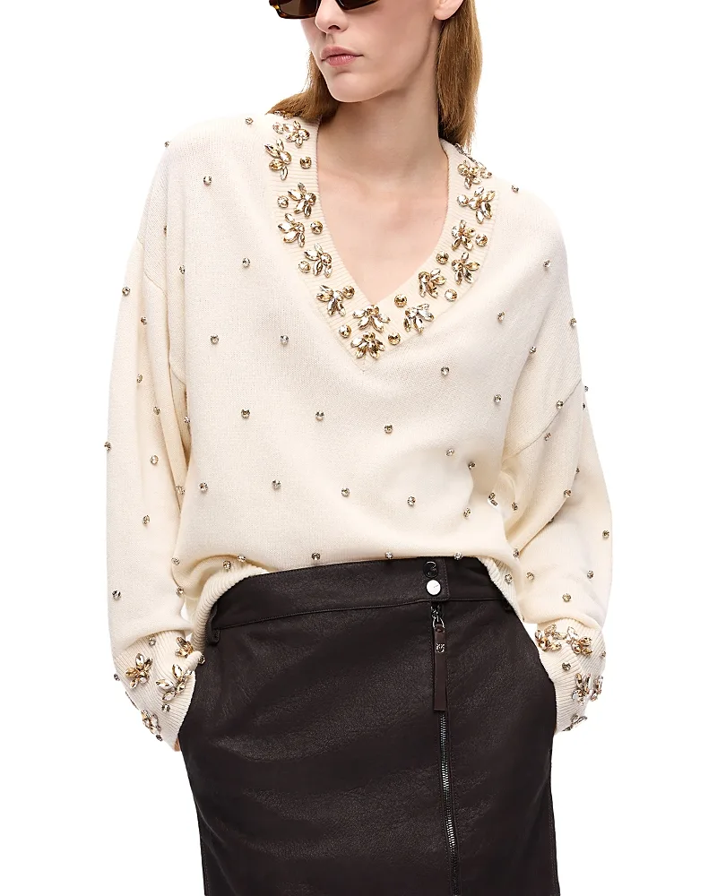 Pigolio Wool & Cashmere Embellished Sweater by Pinko