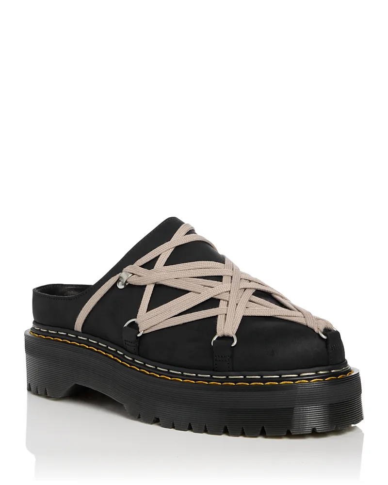 Drkshdw Rick Owens x Dr. Martens Quad Sole MegaLace Mules by Rick Owens