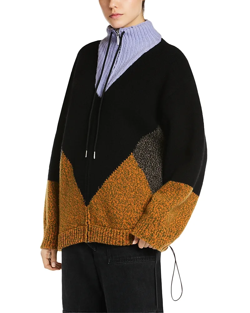 Wool & Cashmere Zip Front Jacket by Marni