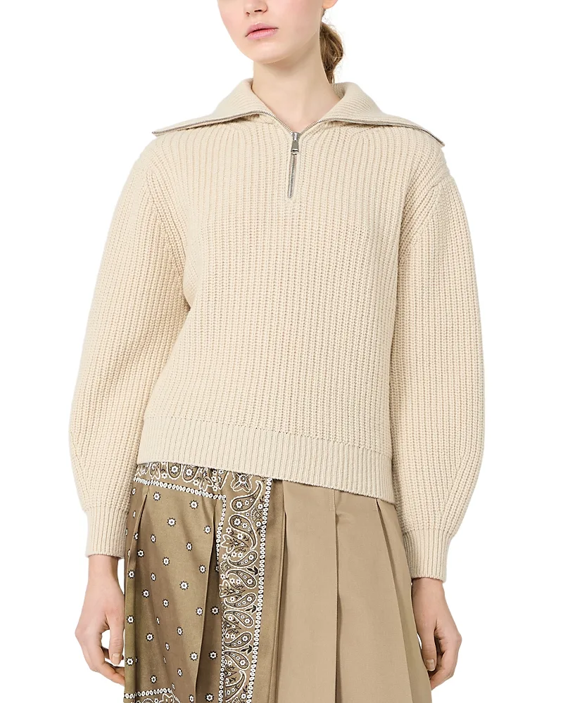 Weekend Max Mara Wkdlaser Wool Quarter Zip Sweater by Max Mara