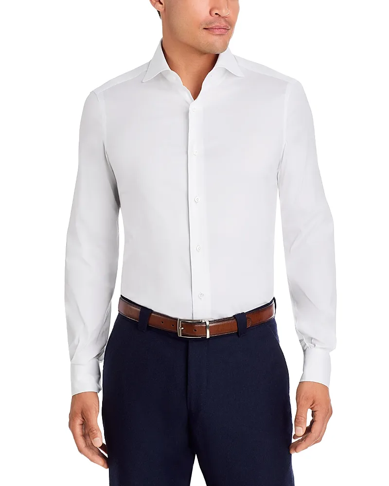 Stretch Cotton Basic Dress Shirt by Isaia