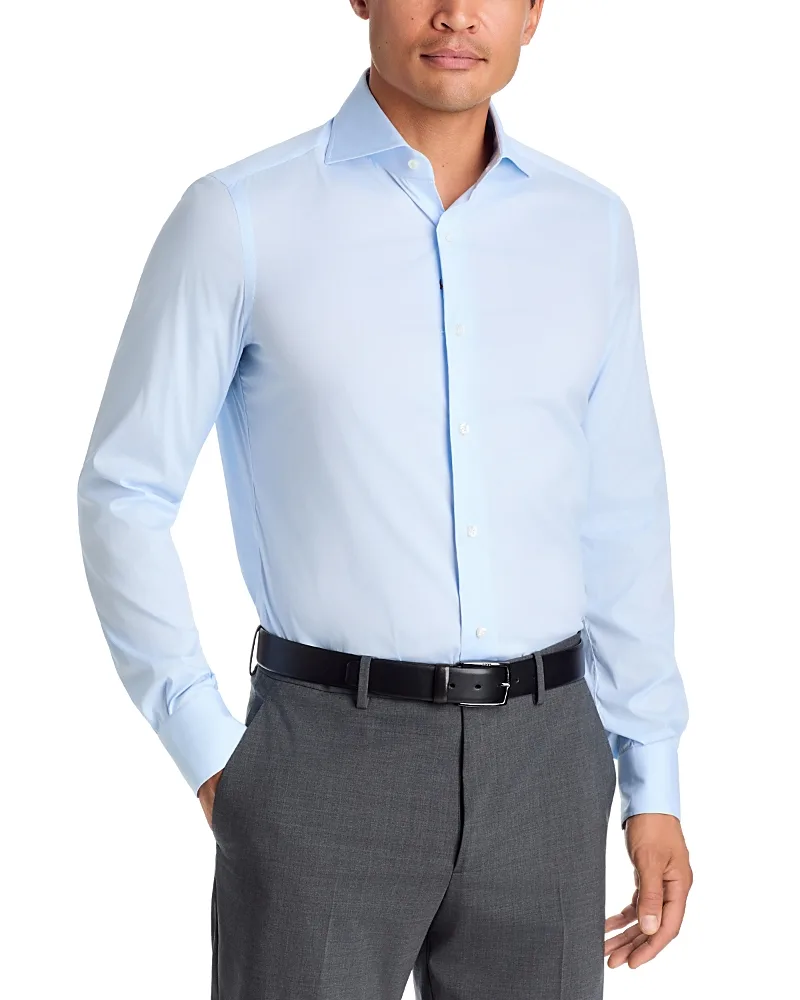 Stretch Cotton Basic Dress Shirt by Isaia