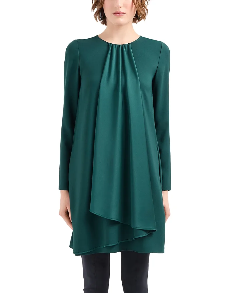 Emporio Armani Crepe Satin Drape Front Dress by Armani