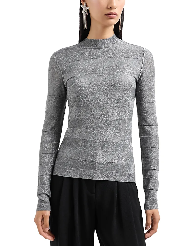 Emporio Armani Shimmer Stripe Sweater by Armani