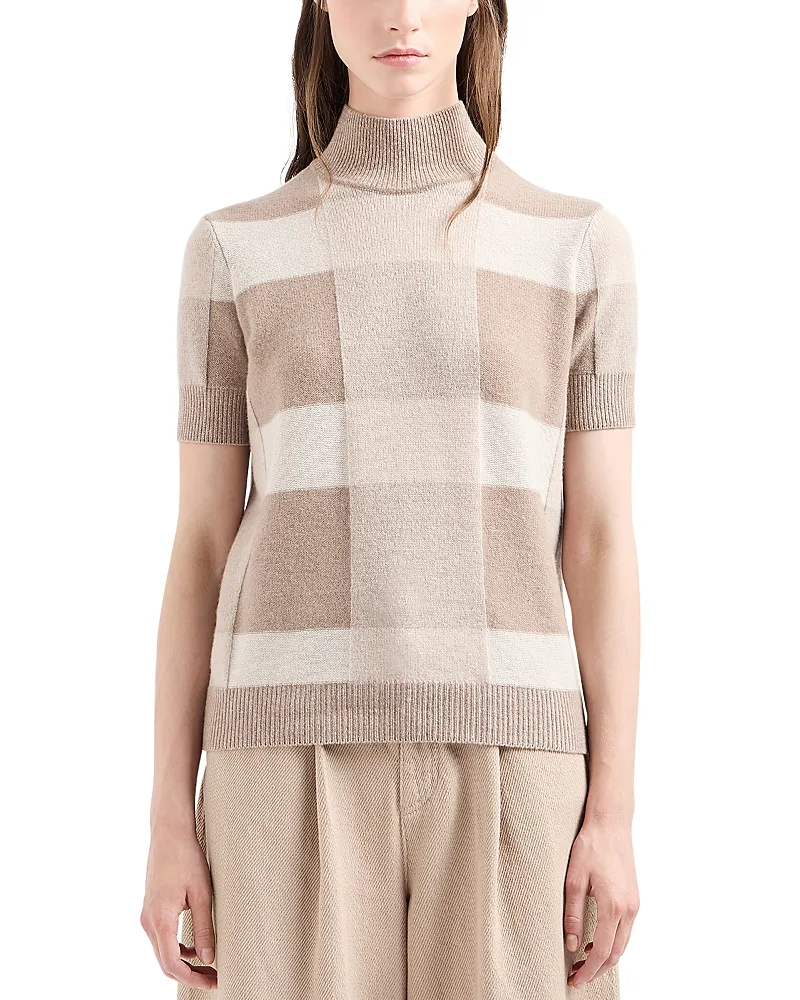 Emporio Armani Turtleneck Checkered Sweater by Armani