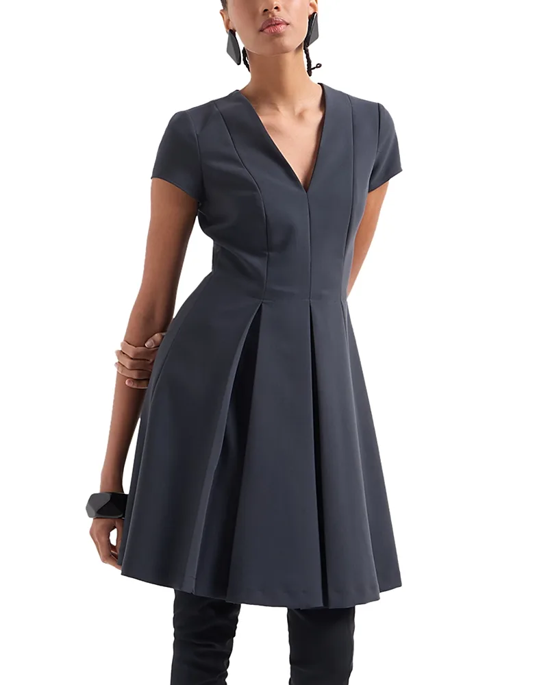 Emporio Armani Techno Cady Pleated Dress by Armani