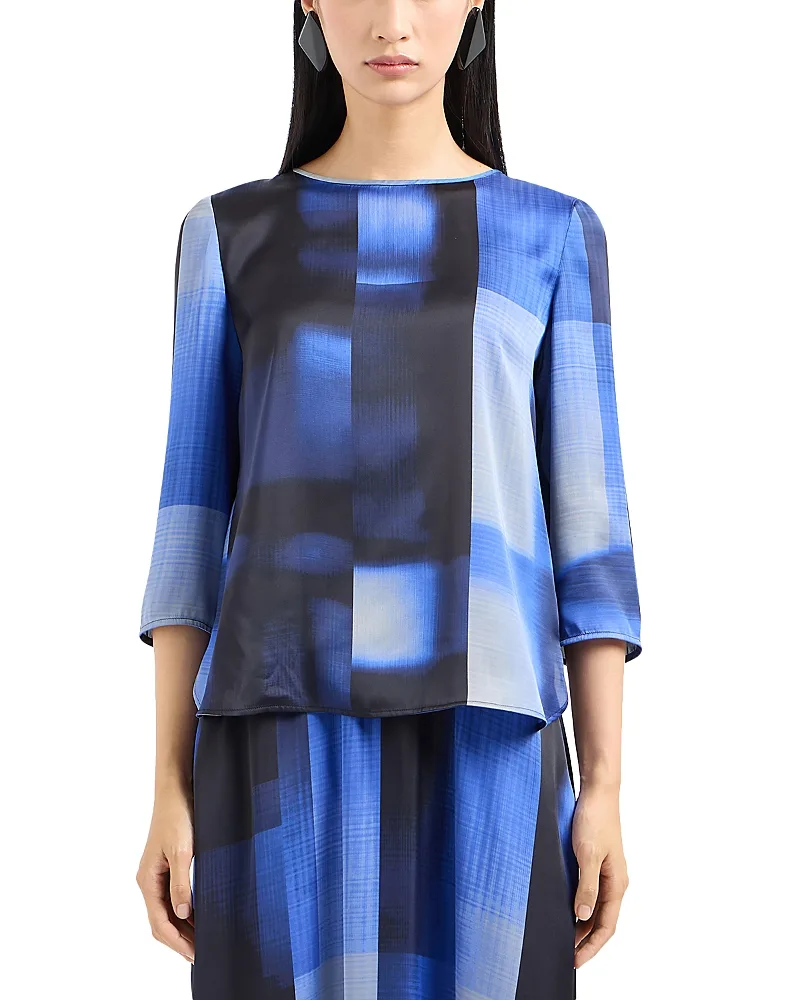 Emporio Armani Ombre Checkered Top by Armani