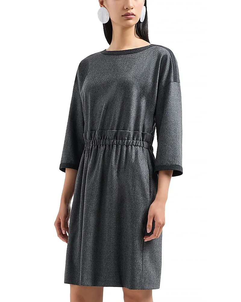 Emporio Armani Wool & Cashmere Flannel Shift Dress by Armani