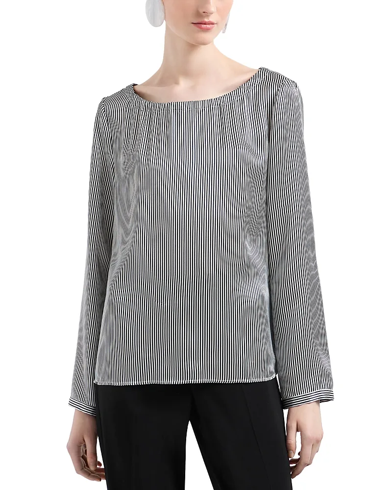Emporio Armani Striped Silk Blouse by Armani